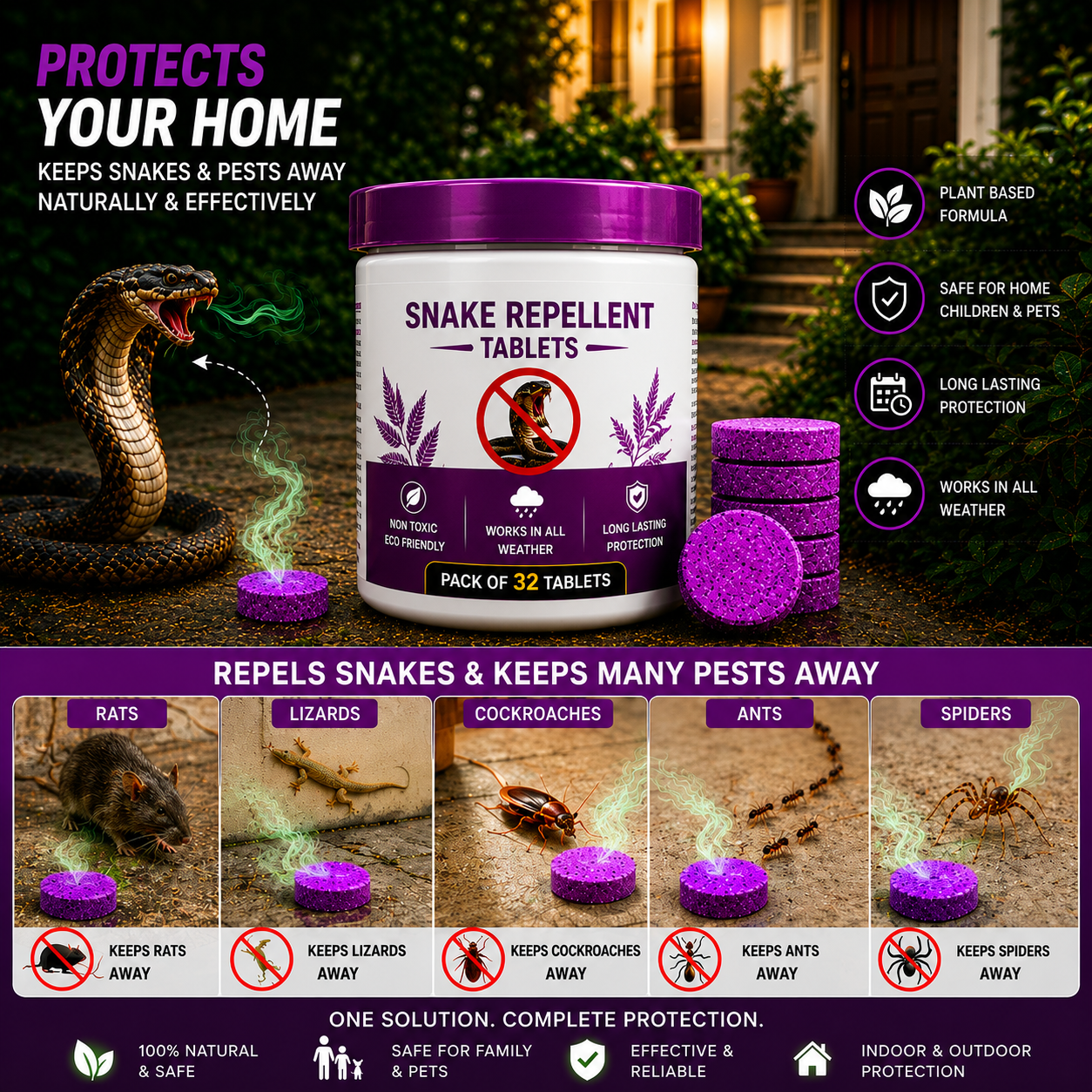Snake repellent tablets (PACK OF 32)