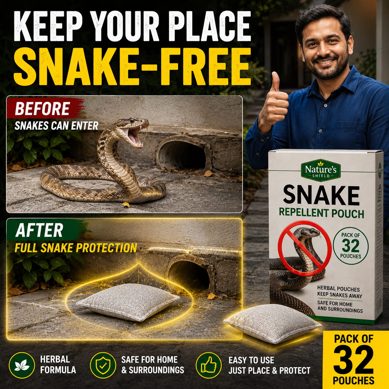 Snake Repellent Pouches (PACK OF 32)