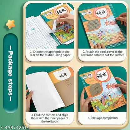 Self-adhesive transparent protective book cover (Pack of 30)
